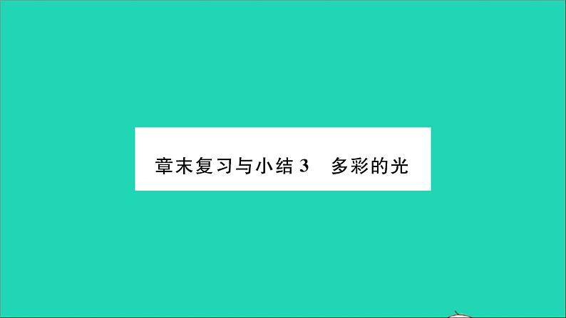 2022八年级物理全册第四章多彩的光章末复习与小结习题课件新版沪科版01