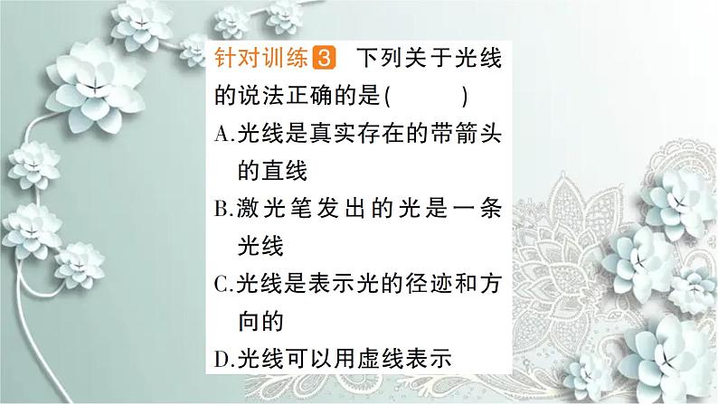 人教版物理八年级上册 第1节 光的直线传播 课件08