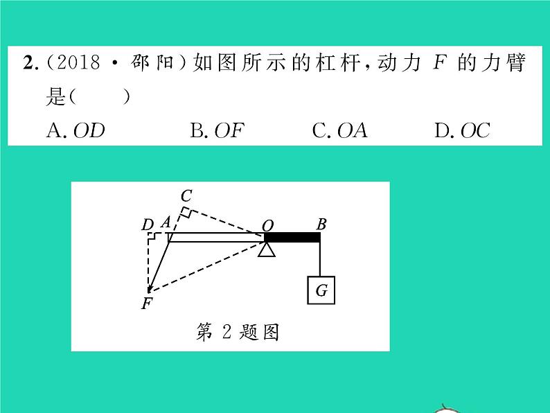 2022八年级物理全册第十章机械与人第一节科学探究杠杆的平衡条件第1课时杠杆及其平衡条件习题课件新版沪科版第5页