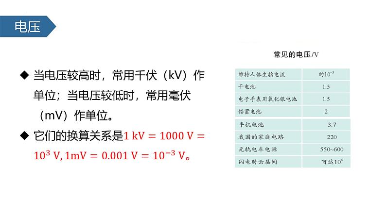 （人教版）物理九年级全一册第十六章第1节 电压  课件07