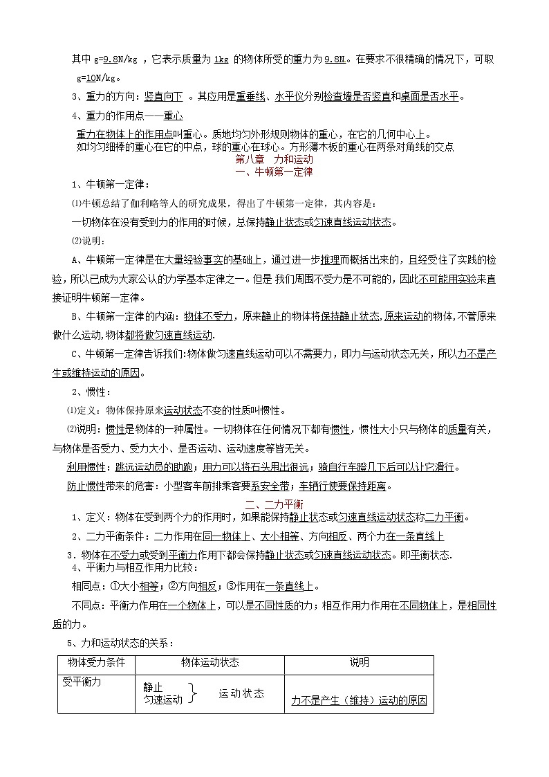 2022年八年级（下）物理知识点章节汇编第2页