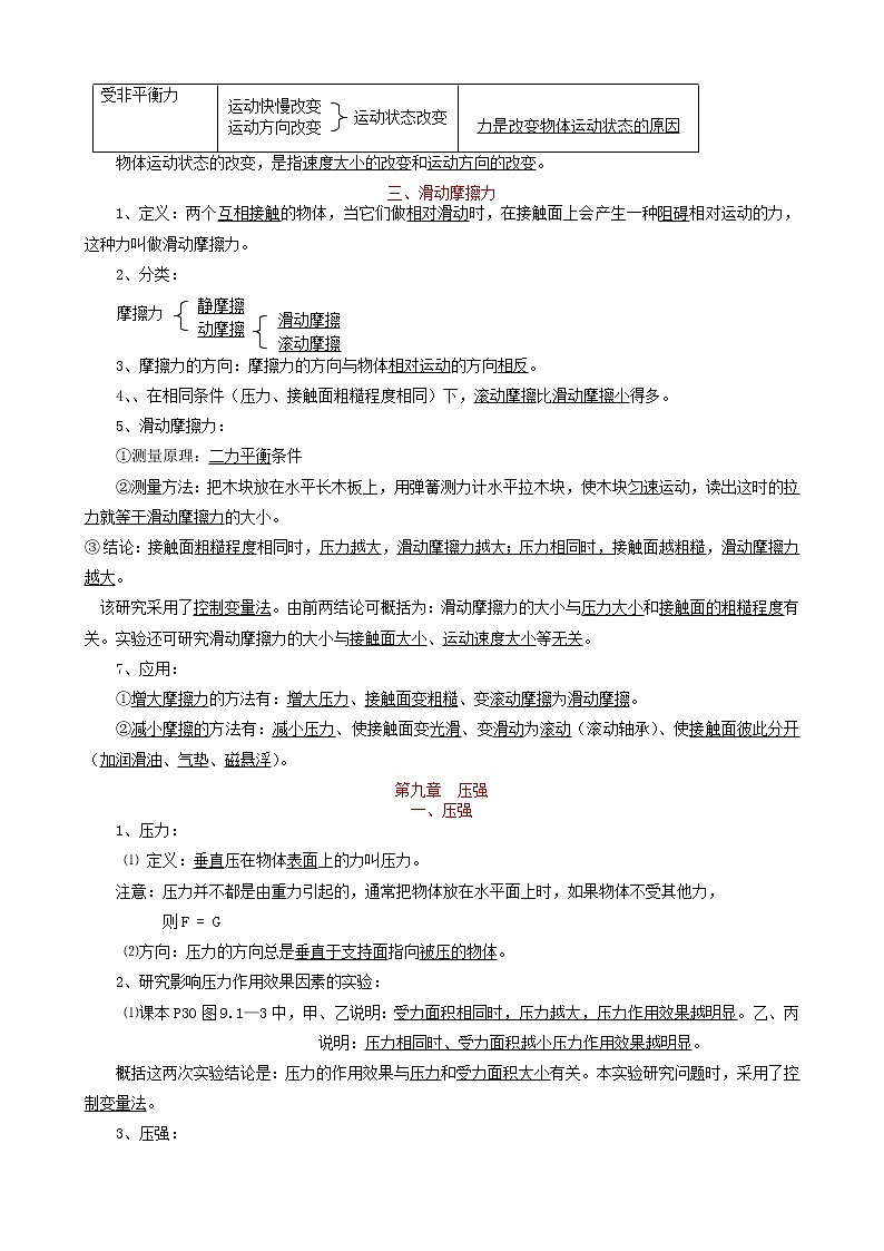 2022年八年级（下）物理知识点章节汇编第3页