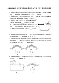 2021-2022学年安徽省阜阳市临泉县九年级（上）期末物理试卷（含答案解析）