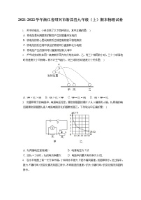 2021-2022学年浙江省绍兴市新昌县九年级（上）期末物理试卷（含答案解析）