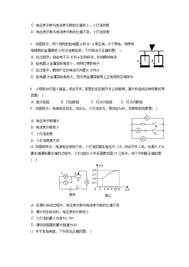2021-2022学年湖北省襄阳市枣阳市九年级（上）期末物理试卷（含详细答案解析）02