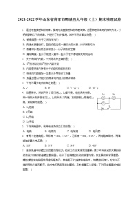 2021-2022学年山东省菏泽市鄄城县九年级（上）期末物理试卷（含详细答案解析）