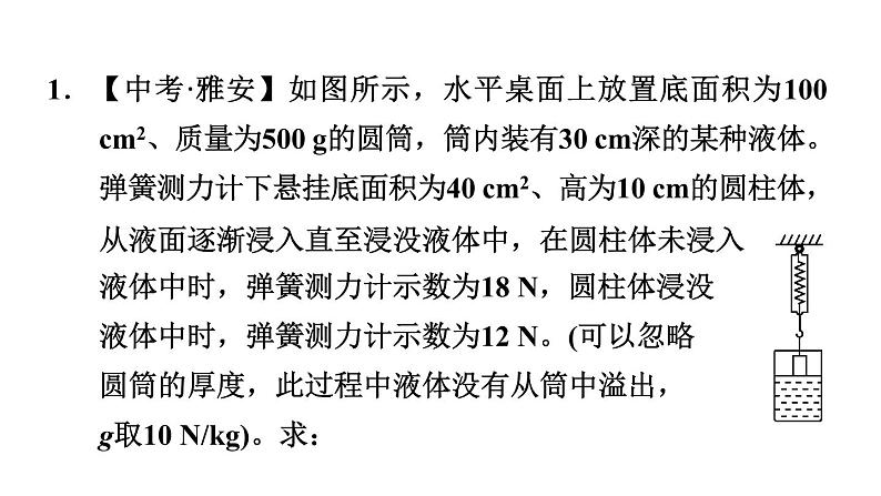 人教版物理八年级下册素养浮力综合计算的常见类型课件第3页