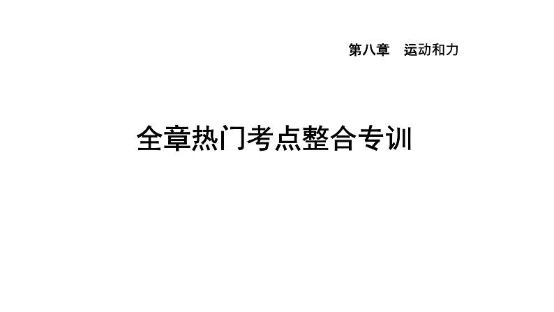 人教版物理八年级下册第8章全章热门考点整合专训课件01