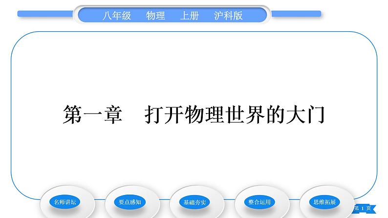 沪科版八年级物理上第一章打开物理世界的大门习题课件01