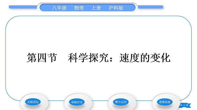 沪科版八年级物理上第二章运动的世界第四节科学探究：速度的变化习题课件01