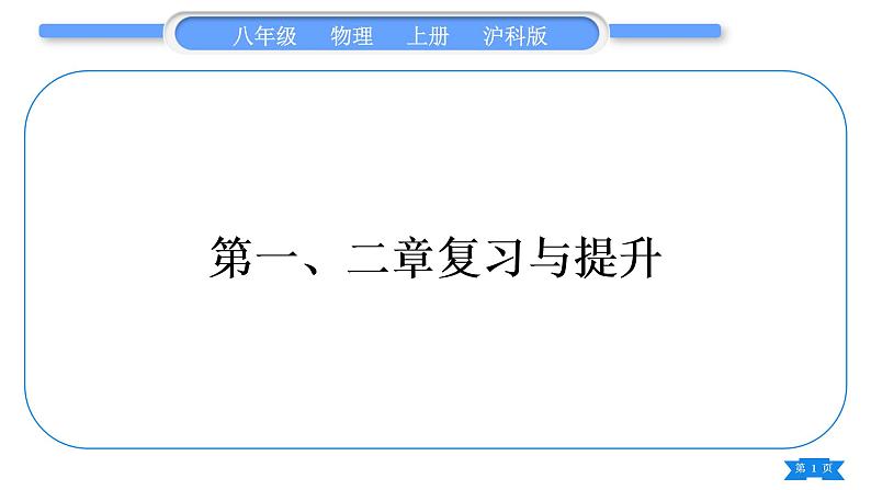 沪科版八年级物理上第二章运动的世界第一、二章复习与提升习题课件01