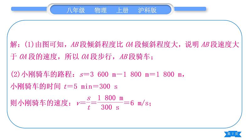 沪科版八年级物理上第二章运动的世界小专题二速度的分类计算习题课件07