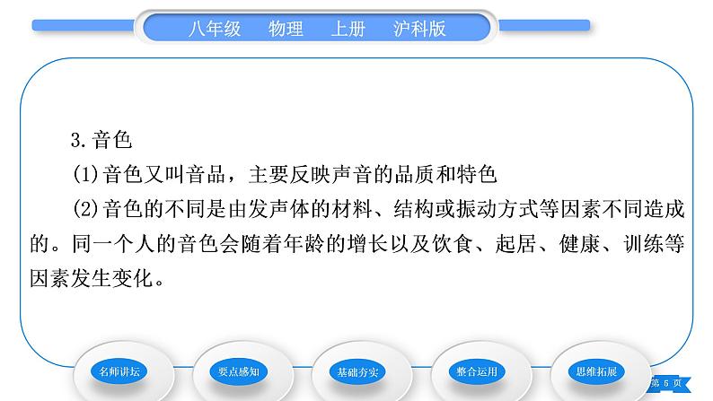 沪科版八年级物理上第三章声的世界第二节声音的特性第1课时响度、音调和音色习题课件05