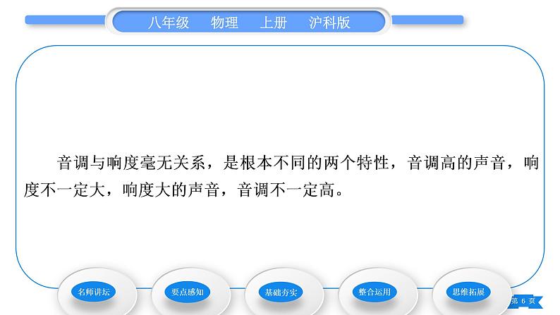 沪科版八年级物理上第三章声的世界第二节声音的特性第1课时响度、音调和音色习题课件06