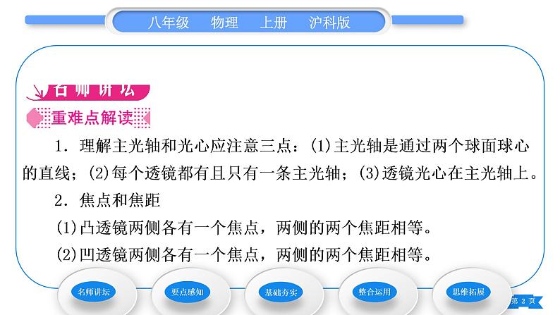 沪科版八年级物理上第四章多彩的光第五节科学探究：凸透镜成像第1课时透镜习题课件第2页