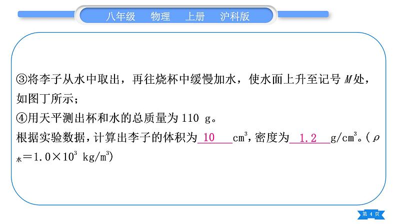 沪科版八年级物理上第五章质量与密度专题七测量密度的特殊方法习题课件第4页