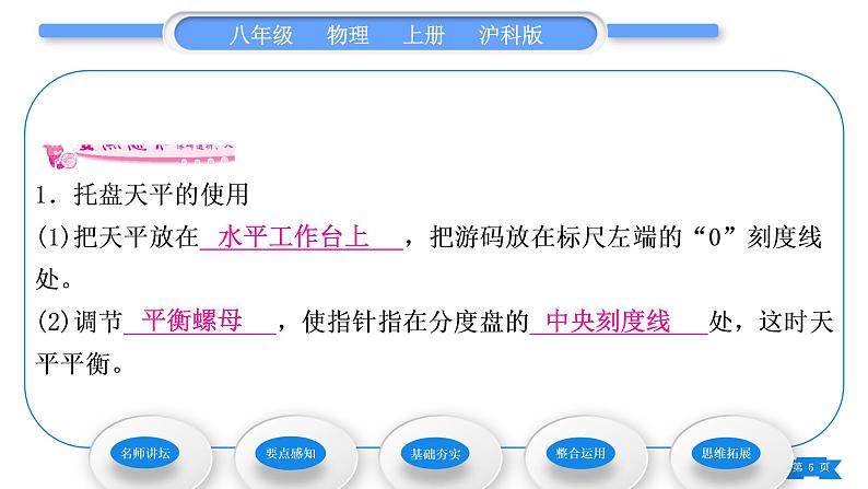 沪科版八年级物理上第五章质量与密度第二节学习使用天平和量筒习题课件05