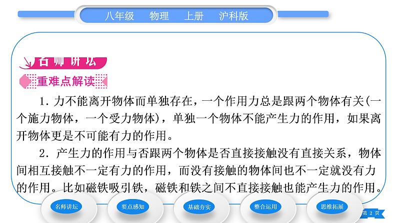 沪科版八年级物理上第六章熟悉而陌生的力第一节力习题课件第2页