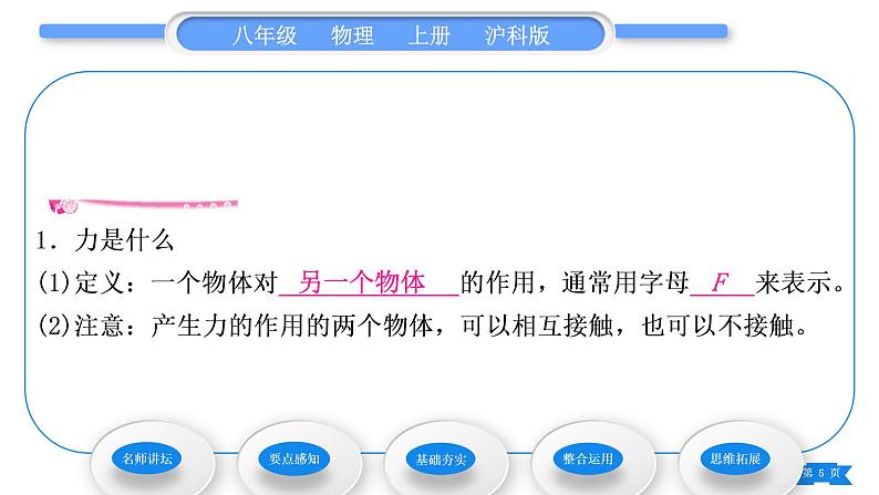 沪科版八年级物理上第六章熟悉而陌生的力第一节力习题课件第5页