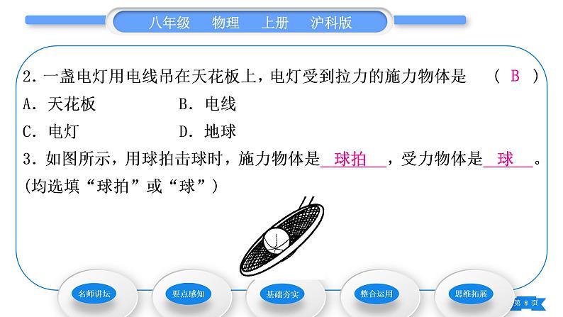 沪科版八年级物理上第六章熟悉而陌生的力第一节力习题课件第8页