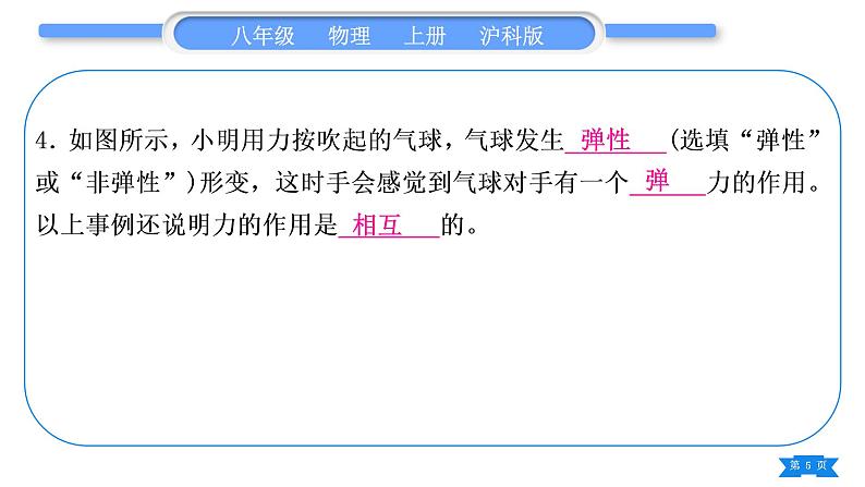 沪科版八年级物理上第六章熟悉而陌生的力复习与提升习题课件第5页