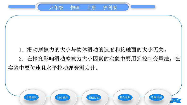 沪科版八年级物理上第六章熟悉而陌生的力第五节科学探究：摩擦力第1课时摩擦力及其影响因素习题课件第4页