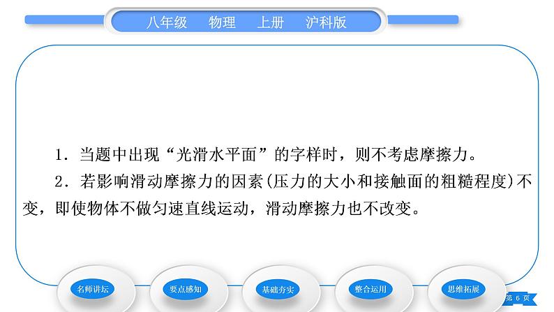 沪科版八年级物理上第六章熟悉而陌生的力第五节科学探究：摩擦力第2课时增大和减小摩擦的方法习题课件第6页