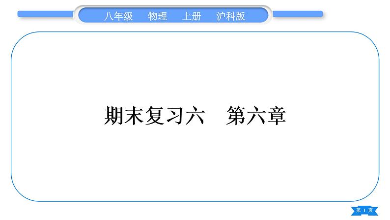 沪科版八年级物理上期末复习六第六章习题课件01