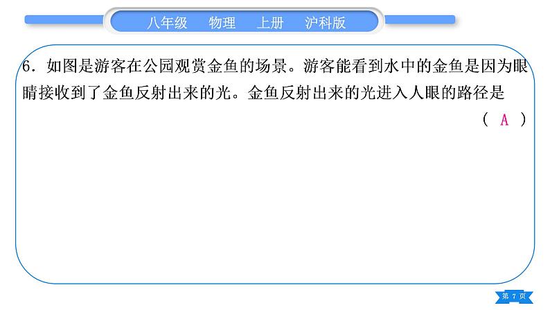 沪科版八年级物理上期末复习三第四章上(4.1～4.4)习题课件07