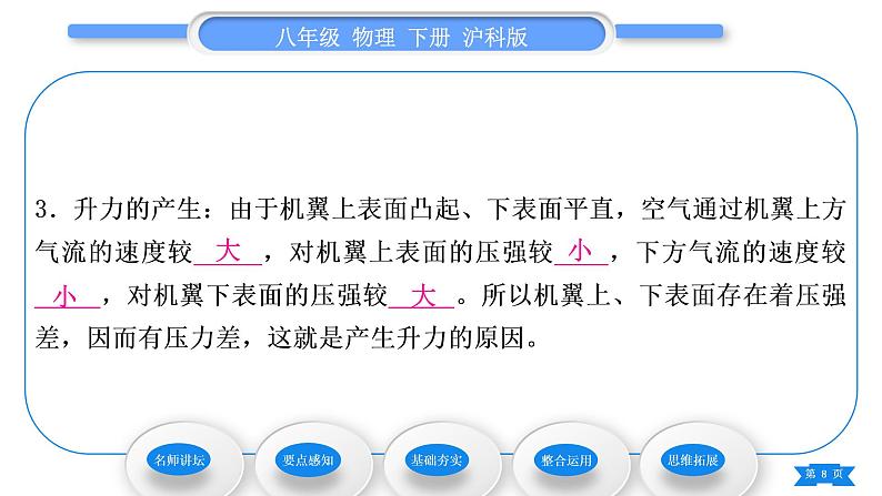 沪科版八年级物理下第八章压强第四节流体压强与流速的关系习题课件08