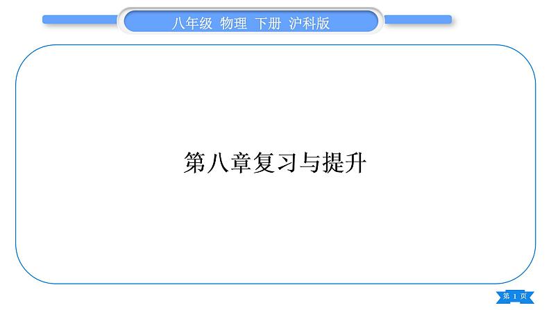 沪科版八年级物理下第八章压强复习与提升习题课件第1页