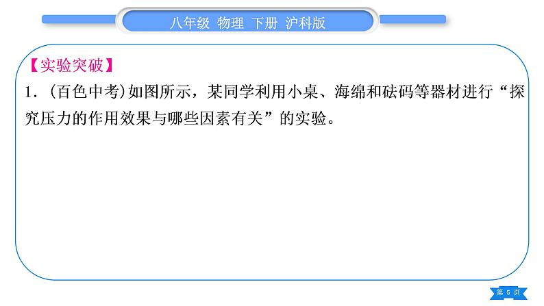 沪科版八年级物理下第八章压强实验专题习题课件第5页