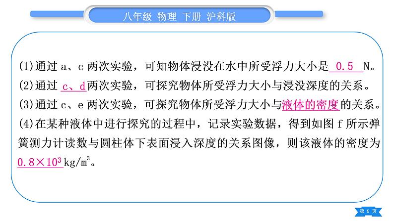 沪科版八年级物理下第九章浮力复习与提升习题课件05