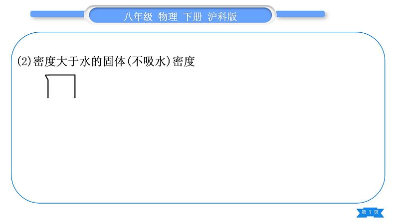 沪科版八年级物理下第九章浮力专题四利用浮力测密度习题课件第7页