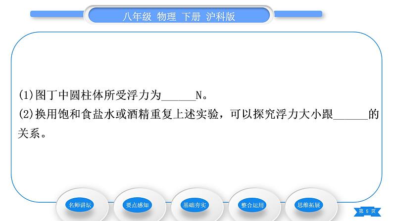 沪科版八年级物理下第九章浮力第二节阿基米德原理第1课时浮力的大小与哪些因素有关习题课件第5页