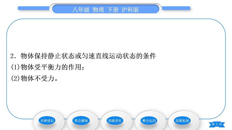 沪科版八年级物理下第七章力与运动第三节力的平衡习题课件03