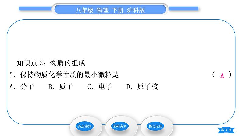 沪科版八年级物理下第十一章小粒子与大宇宙第一节走进微观习题课件第4页