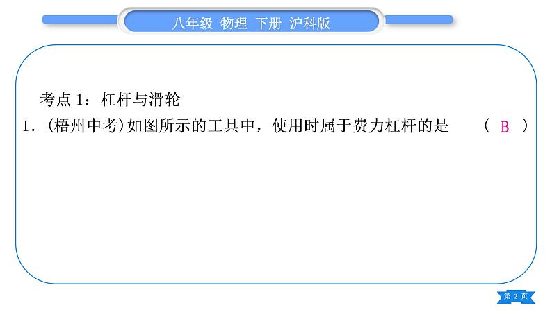 沪科版八年级物理下第十章机械与人复习与提升习题课件第2页