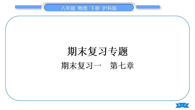 沪科版八年级物理下期末复习一第七章习题课件01