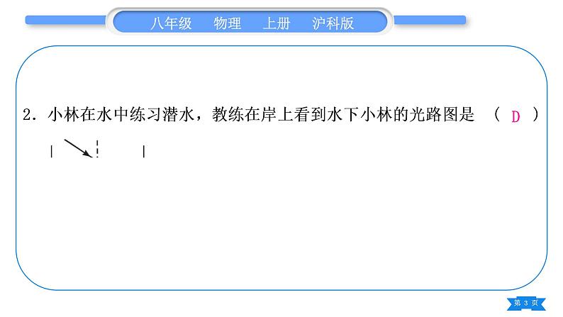 沪科版八年级物理上单元周周测五(4.3～4.4)习题课件第3页