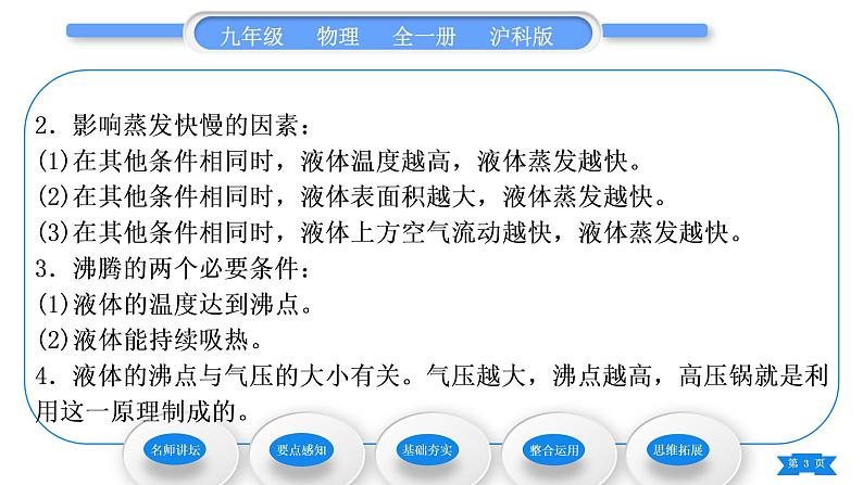 沪科版九年级物理第十二章温度与物态变化第三节汽化与液化第1课时汽化习题课件03