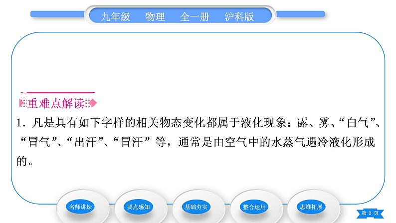 沪科版九年级物理第十二章温度与物态变化第三节汽化与液化第2课时液化习题课件02