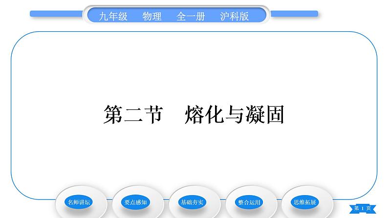 沪科版九年级物理第十二章温度与物态变化第二节熔化与凝固习题课件01