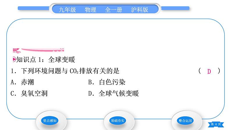 沪科版九年级物理第十二章温度与物态变化第五节全球变暖与水资源危机习题课件第4页