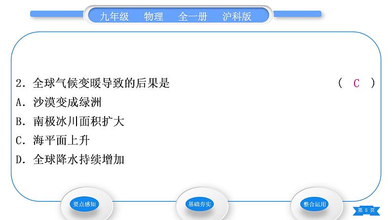 沪科版九年级物理第十二章温度与物态变化第五节全球变暖与水资源危机习题课件第5页