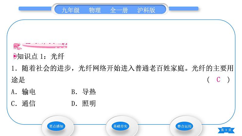 沪科版九年级物理第十九章走进信息时代第三节踏上信息高速公路习题课件第3页