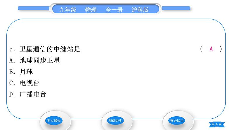 沪科版九年级物理第十九章走进信息时代第三节踏上信息高速公路习题课件第6页