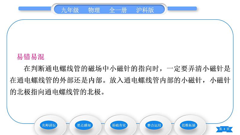 沪科版九年级物理第十七章从指南针到磁浮列车第二节电流的磁场第1课时奥斯特实验、通电螺线管的磁场习题课件04