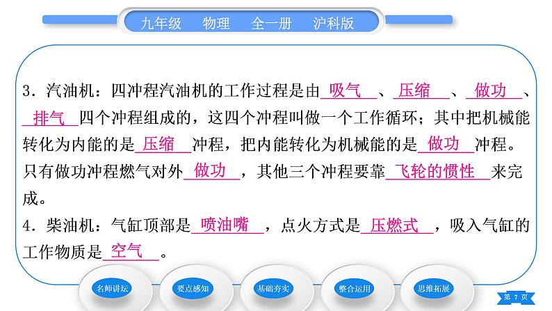 沪科版九年级物理第十三章内能与热机第三节内燃机习题课件07