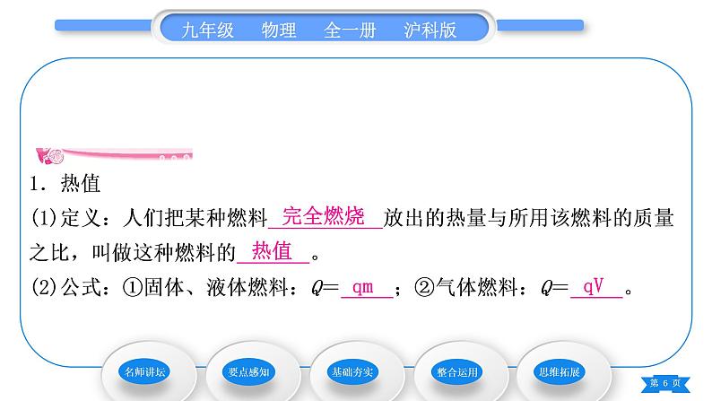 沪科版九年级物理第十三章内能与热机第四节热机效率和环境保护习题课件06